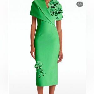 Green Asymmetrical Sheath Cocktail Dress with Embellishments